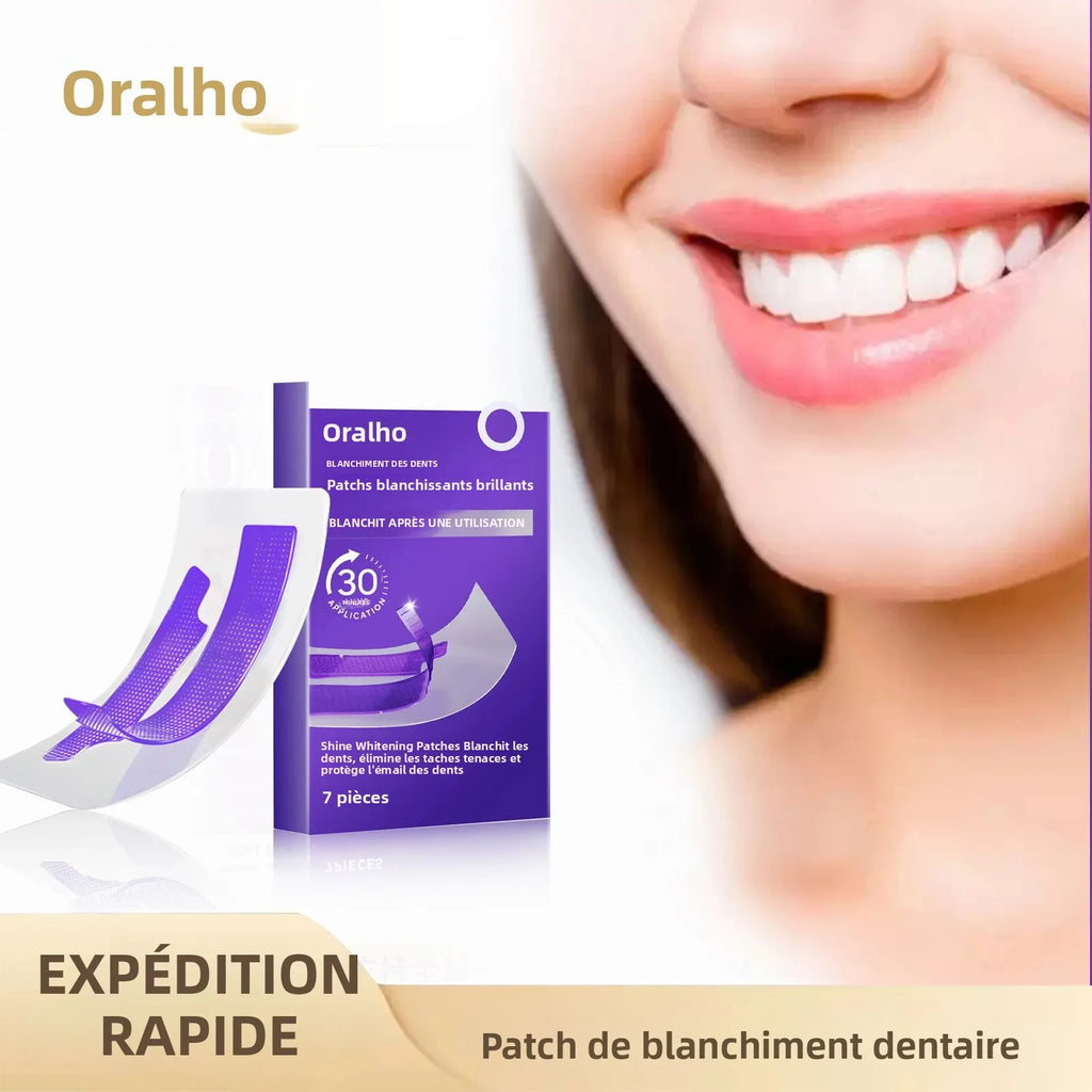 Bande blanchissante dentaire violette hygiènique pour dent plus fraîche et brillante