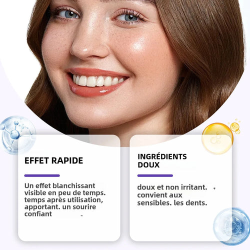 Bande blanchissante dentaire violette hygiènique pour dent plus fraîche et brillante