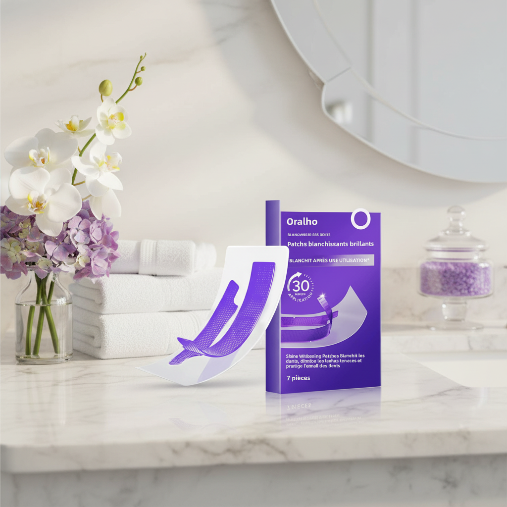 Bande blanchissante dentaire violette hygiènique pour dent plus fraîche et brillante