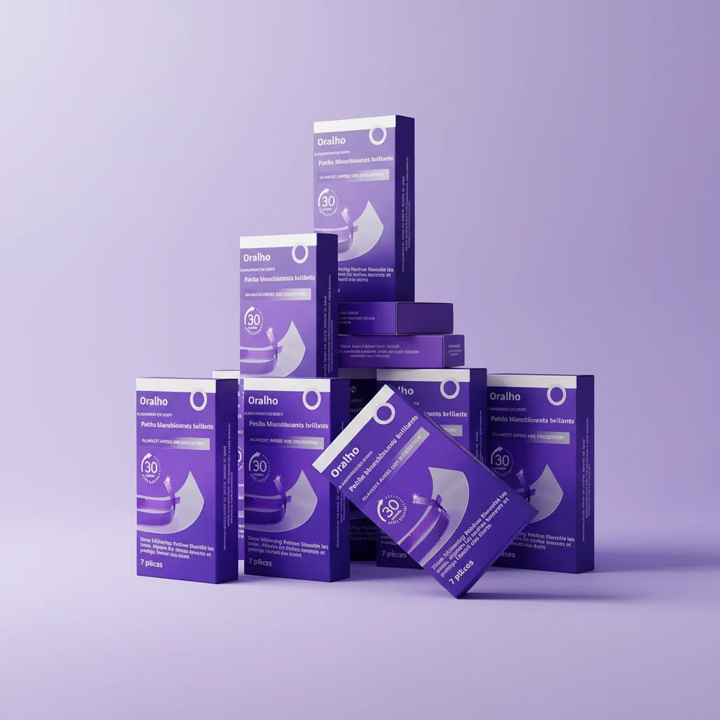 Bande blanchissante dentaire violette hygiènique pour dent plus fraîche et brillante